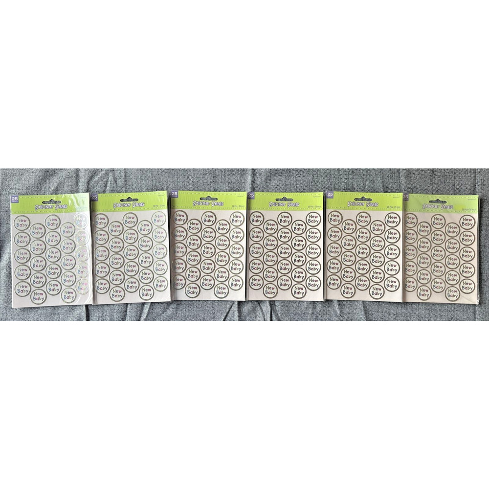 Amscan New Baby Metallic Sticker Sheets Lot of 6 #17